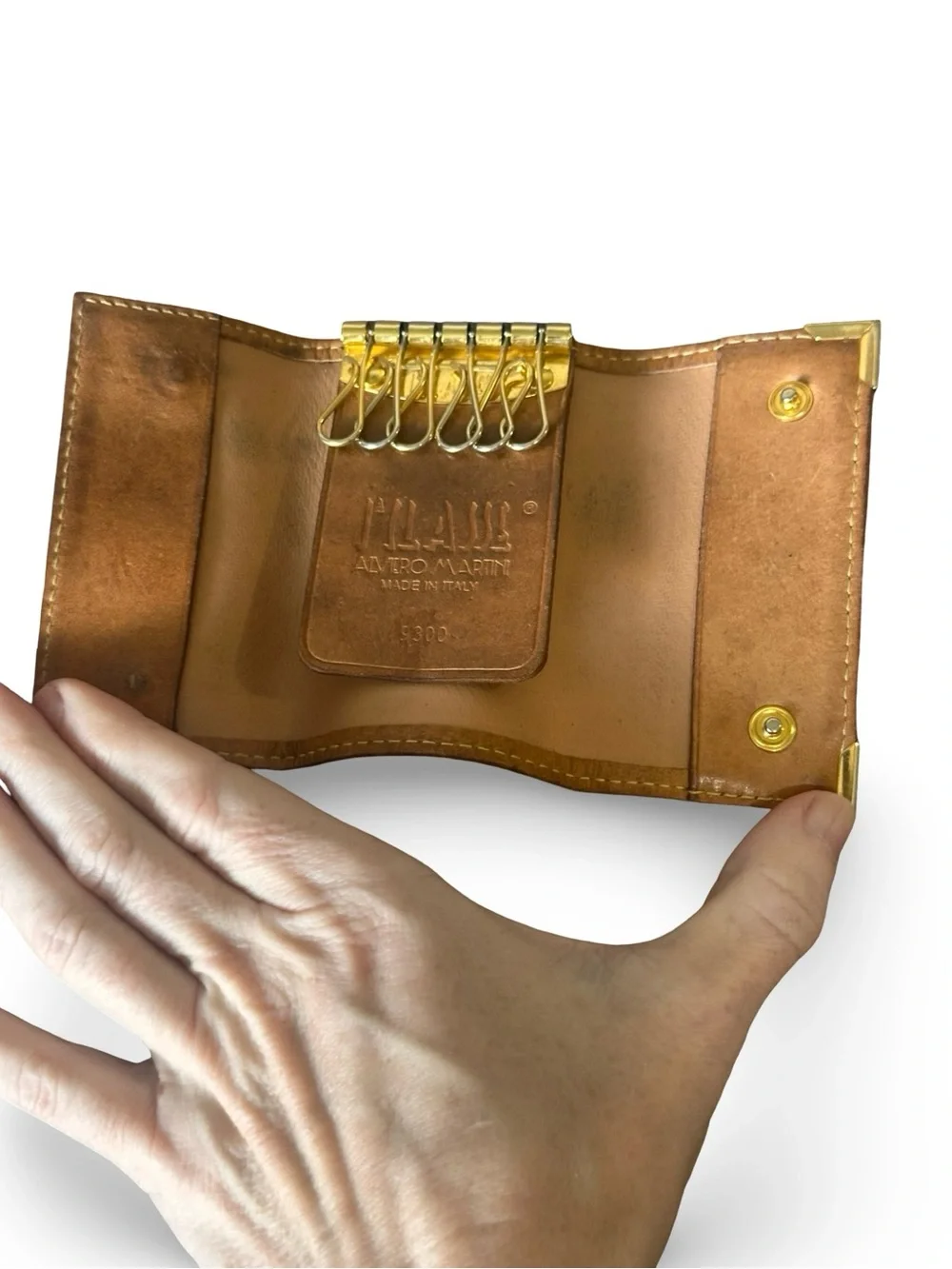 Alviero Martini Map-Print Card & Key Holder - Tan